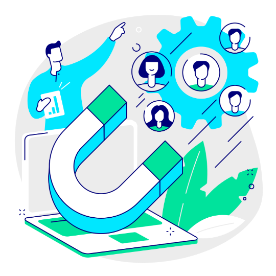 Icon illustrating effective lead generation strategies to drive business growth and increase customer acquisition