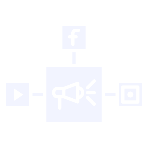 Marketing campaign outreach icon representing structured promotional outreach and audience targeting