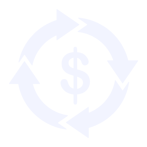 Sales cycle icon with circular arrows and dollar symbol representing complete sales cycle management