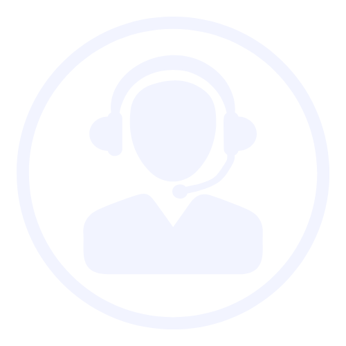 Virtual assistant icon showing a person wearing a headset representing customer support and call handling services